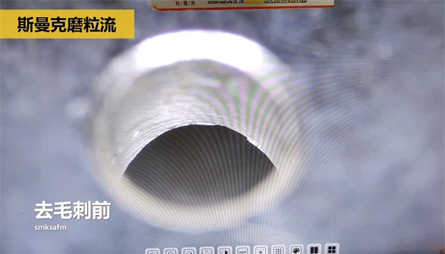 鋁合金<a href='http://www.005251.com' target='_blank'><u>交叉孔去毛刺</u></a>，<a href='http://www.005251.com' target='_blank'><u>流體拋光機</u></a>約20秒一個